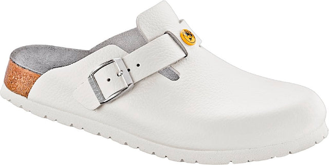 Boston-ESD white, Natural Leather