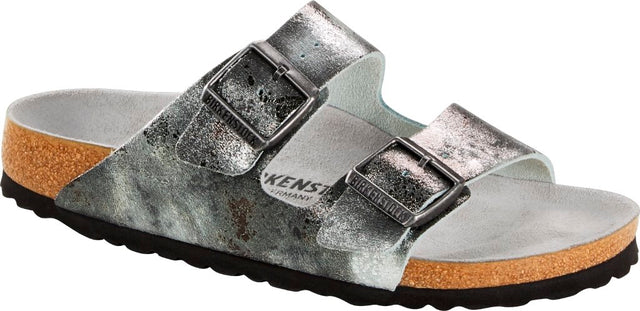 Arizona vintage metall. gray silver, Suede Leather