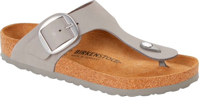 Gizeh Big Buckle dove gray, Nubuck Leather