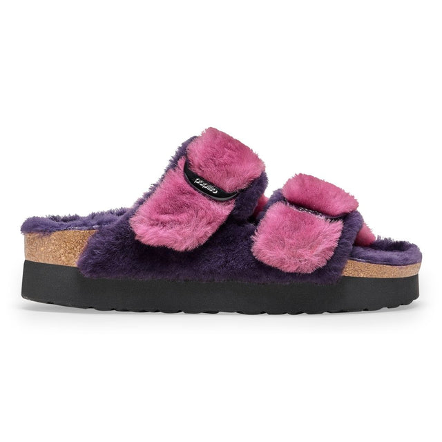 Arizona Big Buckle Platf Shearl dark berry, Fur