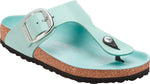 Gizeh Big Buckle shine surf green, Natural Leather