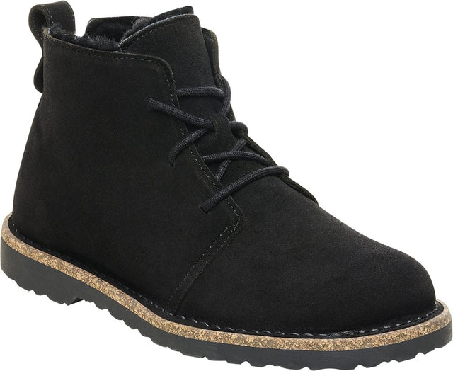 Uppsala Mid Shearling black, Suede Leather