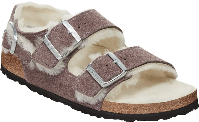 Milano Shearling faded purple, Suede Leather