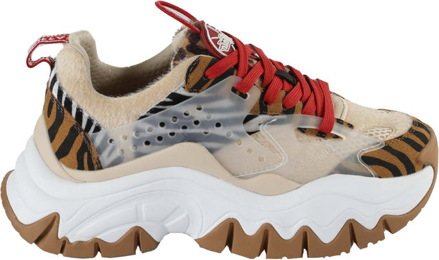 Trail One-vegan nubuck/fur-brown/cream/red animal